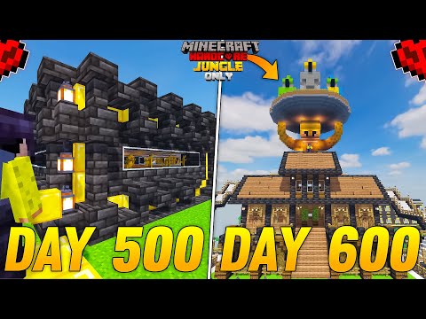 I Survived 600 Days in Jungle Only World in Minecraft Hardcore(hindi) - Minecraft 100 days