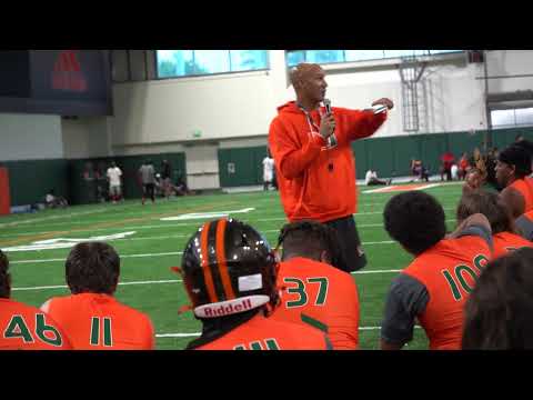 Jason Taylor and Alex Mirabal talk after OL/DL Camp