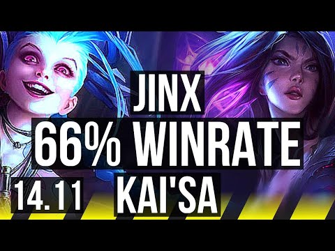 JINX & Tahm Kench vs KAI'SA & Nautilus (ADC) | 13/0/8, 66% winrate | KR Challenger | 14.11