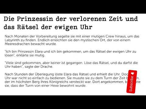 The Princess of Lost Time and the Mystery of the Eternal Clock(German Story A1-B1/Practicing German)