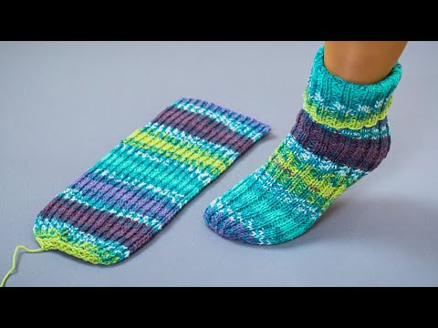 Die einfachsten und schnellsten gestrickten Socken mit nur 2 Nadeln!