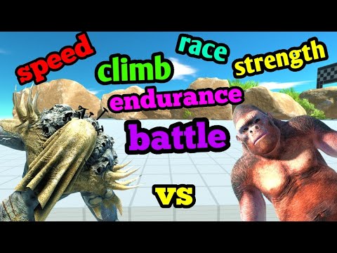 SCOURGE VS GORO ALL ABILITY TEST animal revolt battle simulator SPEED CLIMB STRENGTH ENDURANCE