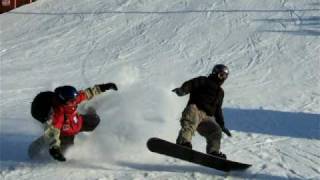 preview picture of video 'Korean snowboarder gets worked'
