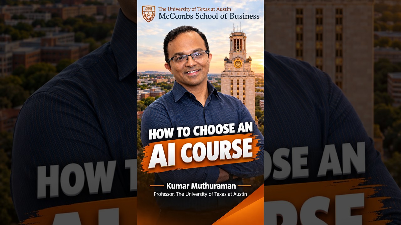 Dr. Kumar Muthuraman on Making the Right AI Learning Choice