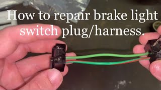 How to repair/replace brake light switch plug/harness in 1960’s/70’s ford cars.