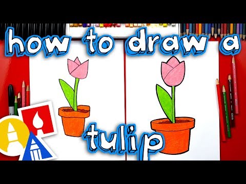 How To Draw A Tulip In A Pot - Plant A Flower Day