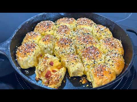 Bacon & Cheese Stuffed Biscuits 🥓🧀 Easy Pull-Apart Recipe