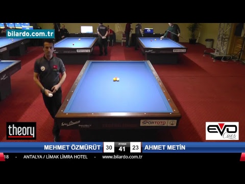 MEHMET ÖZMÜRÜT & AHMET METİN Bilardo Maçı - 2018 ERKEKLER 1.ETAP-2. Tur