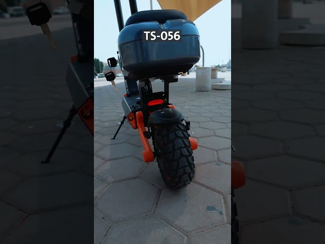 TS-056 سكوتر رابتر كهربائي تيكار حجم إطار 10 انش مع مساعدات وكشاف ليد+ مفتاح التشغيل + مقعد