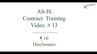 Contract Training #13 Disclosures