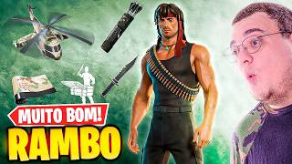 SKIN DO RAMBO FICOU INCRIVEL ! JOGUEI ANTES FORTNITE NO CORRE