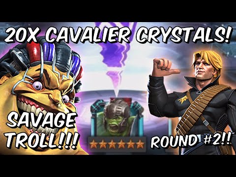 20x 6 Star Mojo Cavalier Crystal Opening Round #2! - SAVAGE TROLL - Marvel Contest of Champions