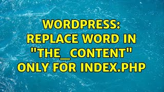 Wordpress Replace word in the content only for ind