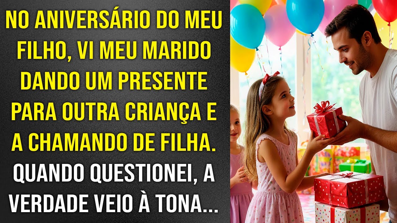No aniversário do meu filho vi meu marido dando um presente para outra criança e a chamando de filha