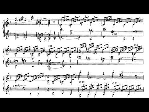 Andrés Segovia - Divertimento for Two Guitars (Score video)