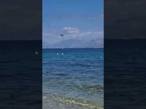 Kogevina beach, Kassiopi, Corfu. The beach at the bottom of our hotel garden, Katia Beach Aparthotel