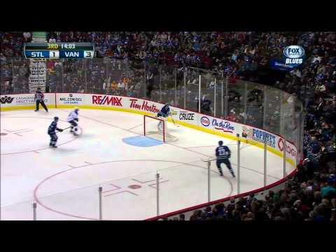 Jaden Schwarz goal 3-1 Mar 19 2013 St. Louis Blues vs Vancouver Canucks NHL Hockey