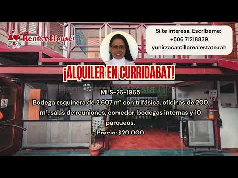 Alquiler Curridabat Bodega Industrial Esquinera con Luz Trifásica
