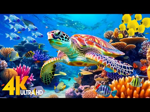 Ocean 4K - Sea Animals for Relaxation, Beautiful Coral Reef Fish in Aquarium (4K Video Ultra HD) #86