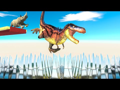 JuMP over SpikEs and EscaPE MeGaLoDon AmBuSH - Animal Revotl Battle Simulator