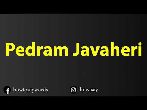 How To Pronounce Pedram Javaheri
