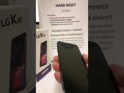 HARD RESET - LG K40 - Metro by T-Mobile - X420m