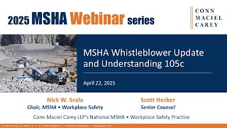 MSHA Whistleblower Update and Understanding 105(c)