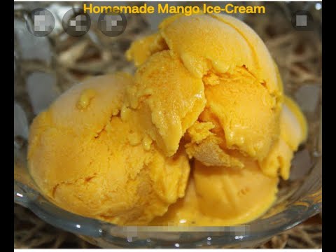 Mango ice cream . summer recipe By kitchen with Samina
