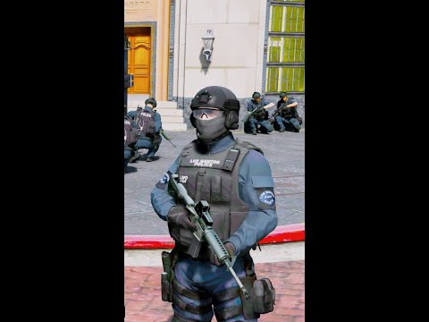 SWAT Taking Out Bank Robbers In GTA 5