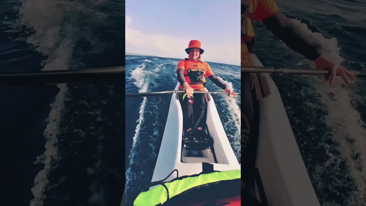 Downwind fun with a double surfski #insta360go3 #downwind #surfski