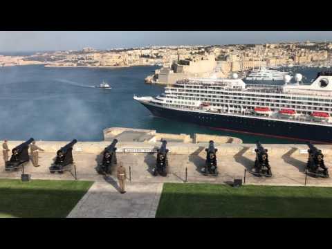 Saluting Battery in Valletta Malta Complete Gun Fire