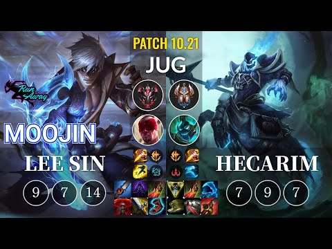 RNW Moojin Lee Sin vs Hecarim Jungle - KR Patch 10.21