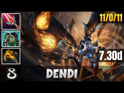 B8.Dendi | Queen of Pain | B8 vs QWE | Dota 2 Pro Gameplay - Patche 7.30d