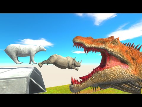 [Animal race] WHO CAN JUMP OVER Spinosaurus - Animal Revolt Battle Simulator (arbs)