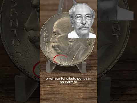 Moeda 5000 Réis de 1937 Brasil 1a República - Santos Dumont - Prata