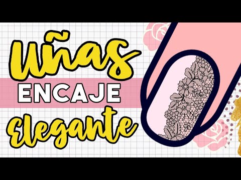 CON TOQUE DE ORO 💅🏼 UÑAS ENCAJE ELEGANTE