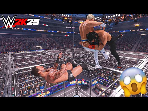 Roman Reigns vs CM Punk vs Cody Rhodes For World Heavyweight Championship Hell in a Cell - WWE 2K25