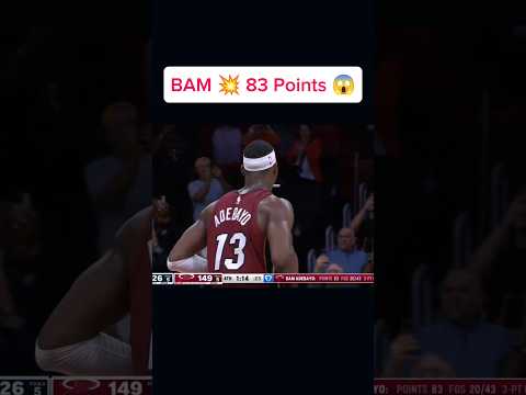 BAM BAM 💥 83 Points Game 🔥 vs. Wizards for the Heat - 2nd Highest Scoring Game in the NBA History