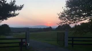 Beautiful Sunset And Full Sturgeon Moon Of August Over Blue Ridge Mountains Of Virginia