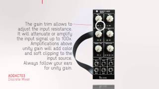 Video thumbnail for ADDAC703 Discrete Mixer - Part 1 by ADDAC System