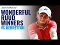 Wonderful Casper Ruud Winners v Berrettini! | Rome 2020 Quarter-Finals
