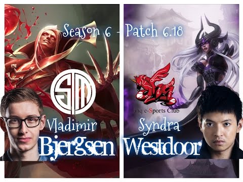 Bjergsen vs Westdoor - VLADIMIR vs SYNDRA Mid - Patch 6.18 KR Ranked | League of Legends