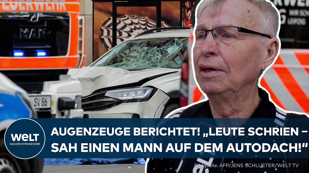 IRRSINNIGE SITUATION: Auto rast durch Fußgängerzone in Leipzig - Täter konnte gestellt werden