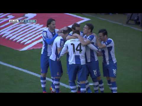 Gol de David López (1-0) en el RCD Espanyol - Elche CF - HD