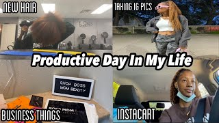 VLOG | Productive Day In My Life | New Hair | Tik Toks | Instacart | Taking IG Pics
