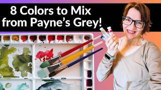 8 STUNNING Color Mixes Using Payne’s Grey (Watercolor Tutorial)