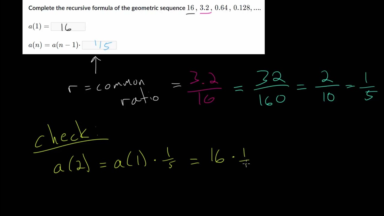 Recursive Formulas for Geometric Sequences: Practice