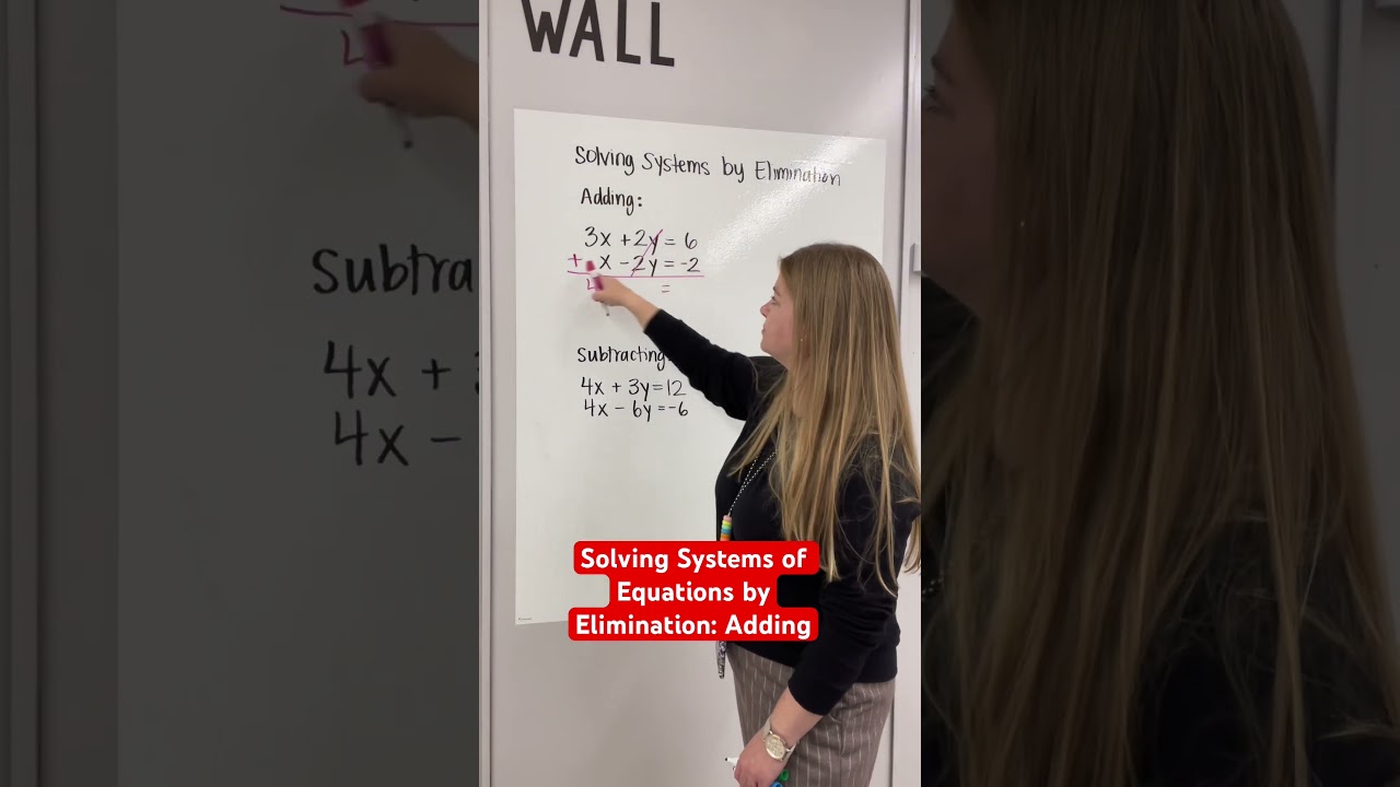 Solving systems of equations by elimination — Part 1: adding! #iteachalgebra #math #algebra #teacher