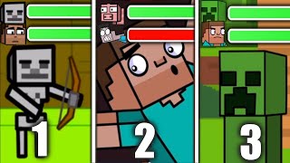 EVERY Epic Minecraft Animations BUT WITH HEALTHBAR