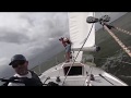 J24 Sailing 25-35 knots, Downwind Run, and a New record, out running a storm.  J24 The Goat
